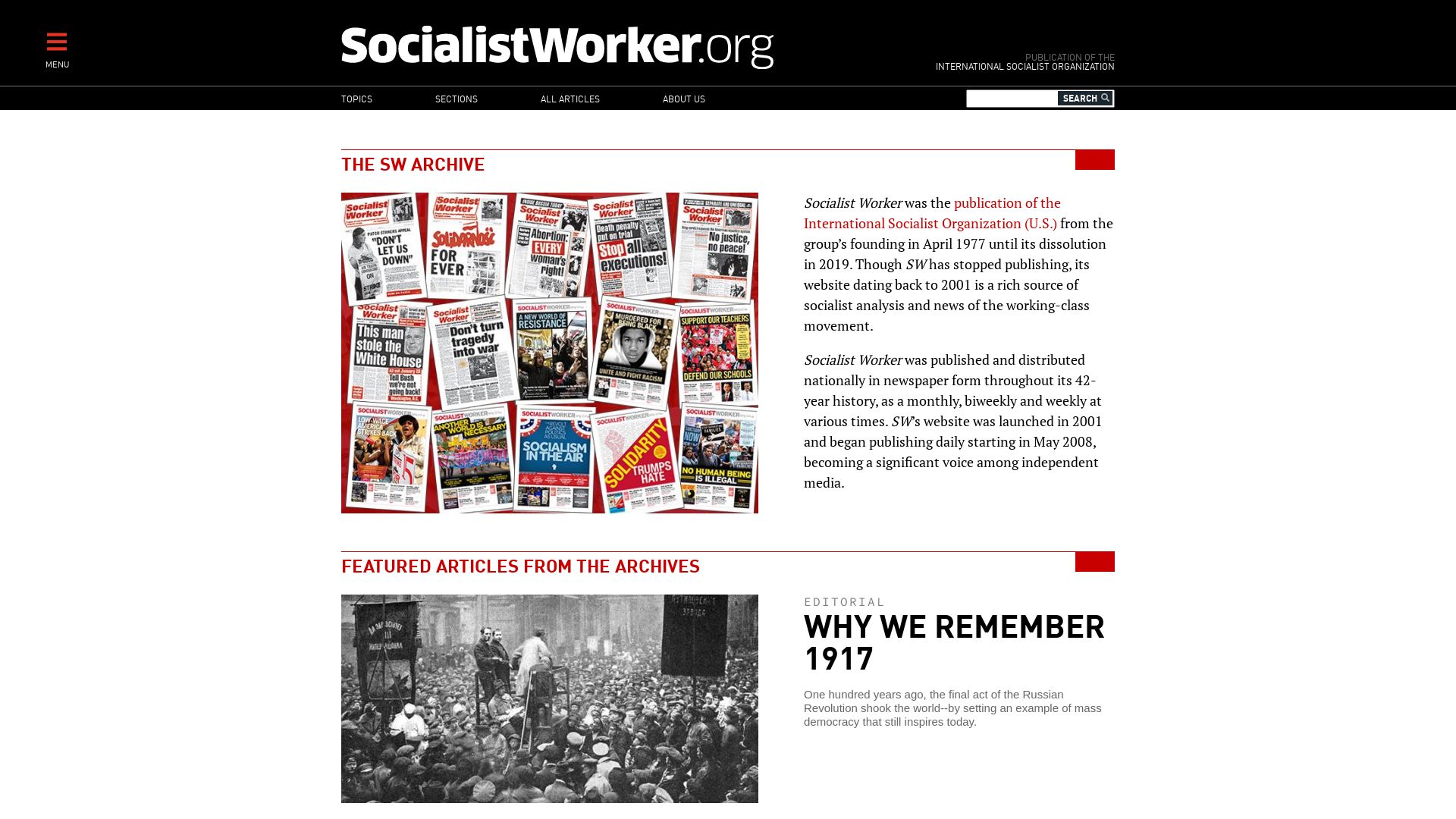 Status do site socialistworker.org está   ONLINE
