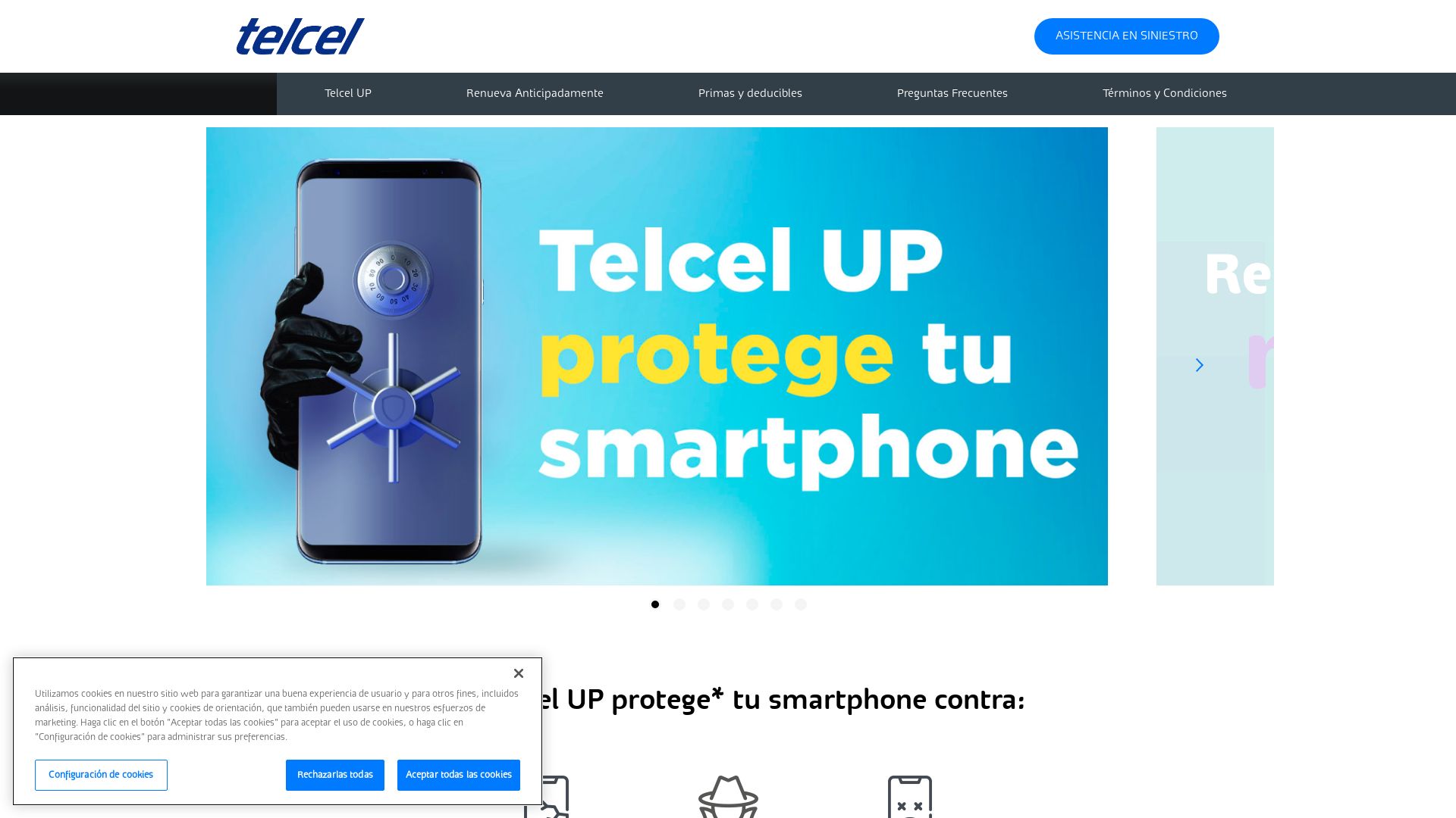 Status do site telcelup.com.mx está   ONLINE