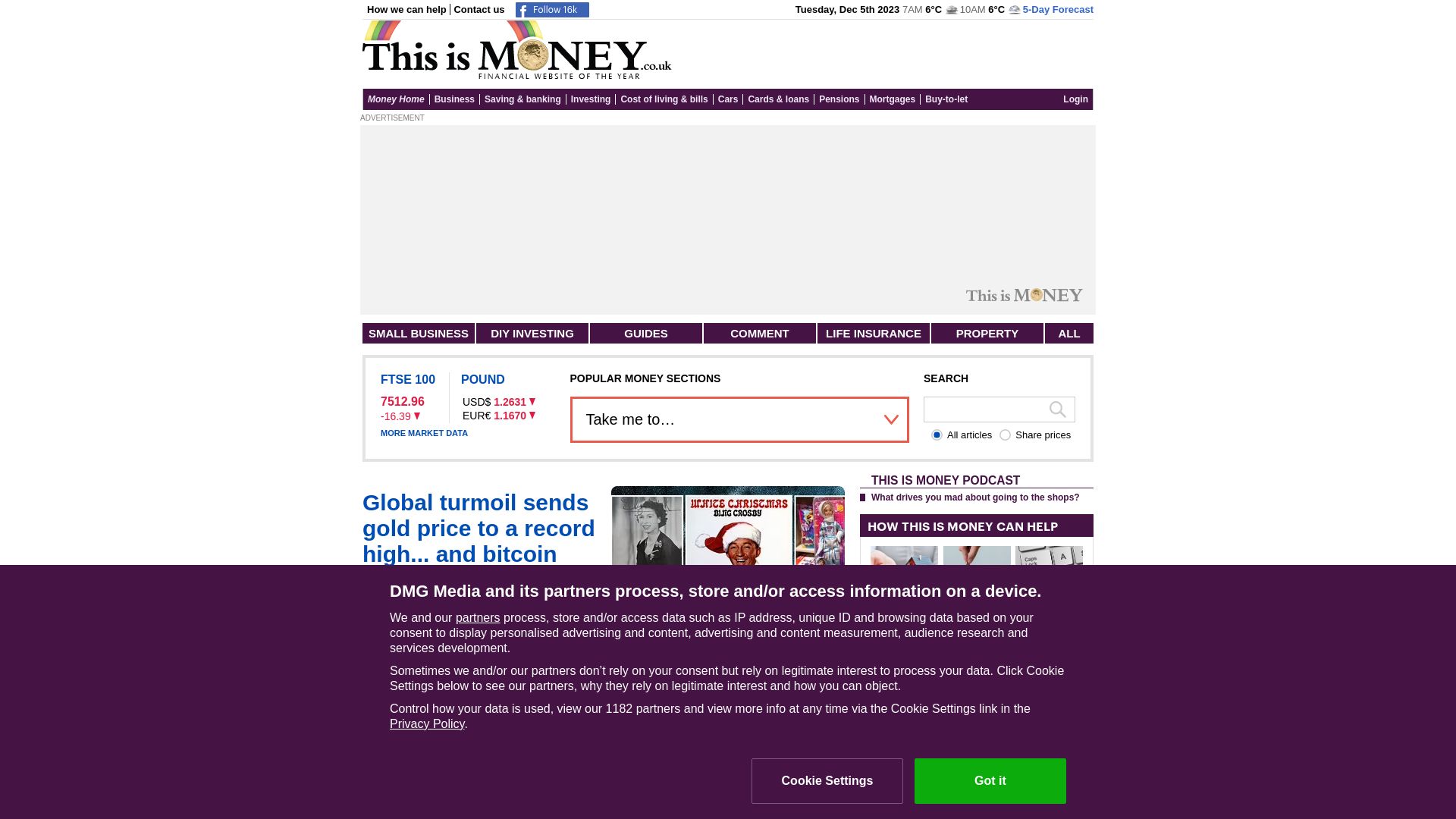 Status do site thisismoney.co.uk está   ONLINE