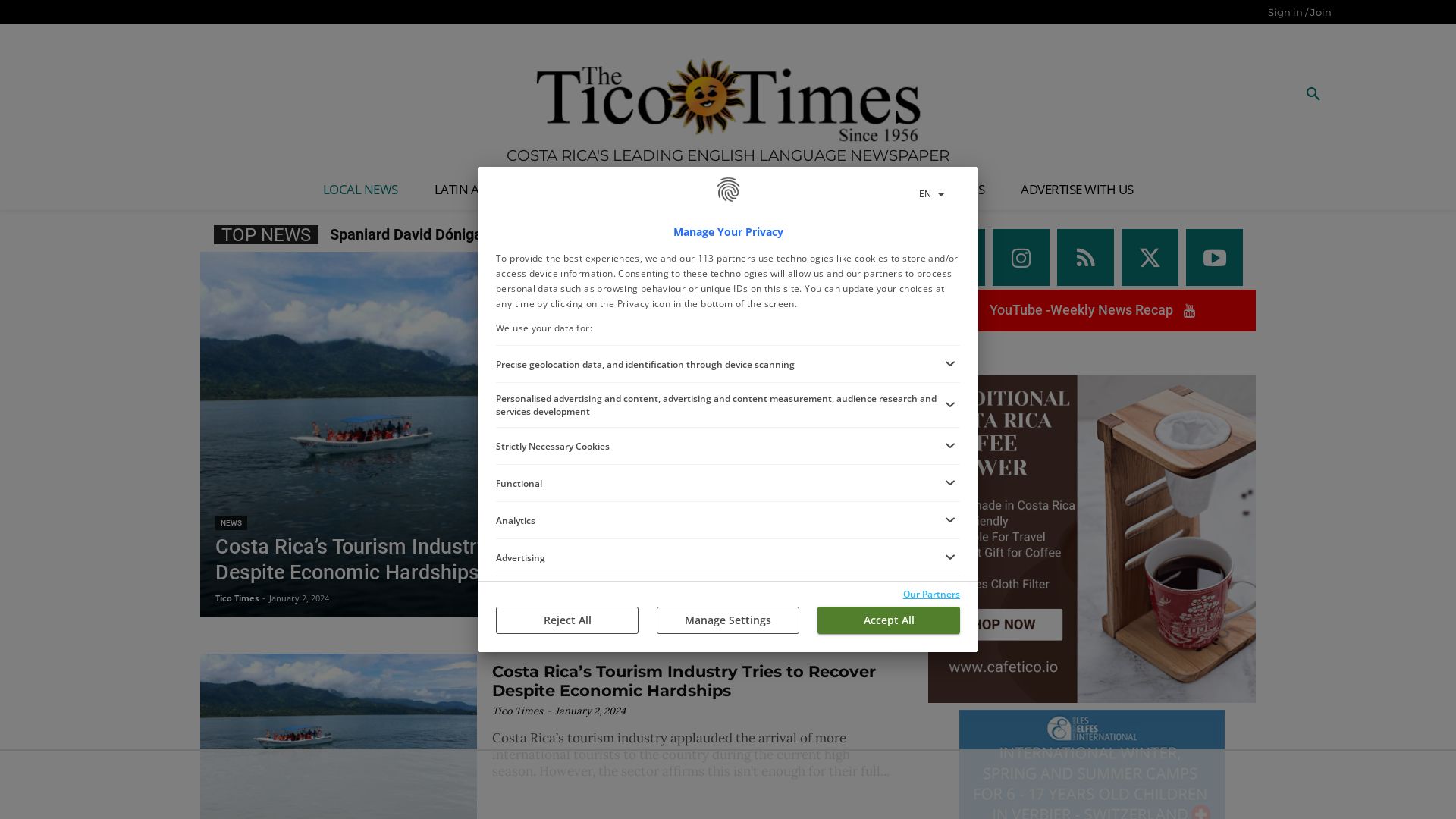 Status do site ticotimes.net está   ONLINE
