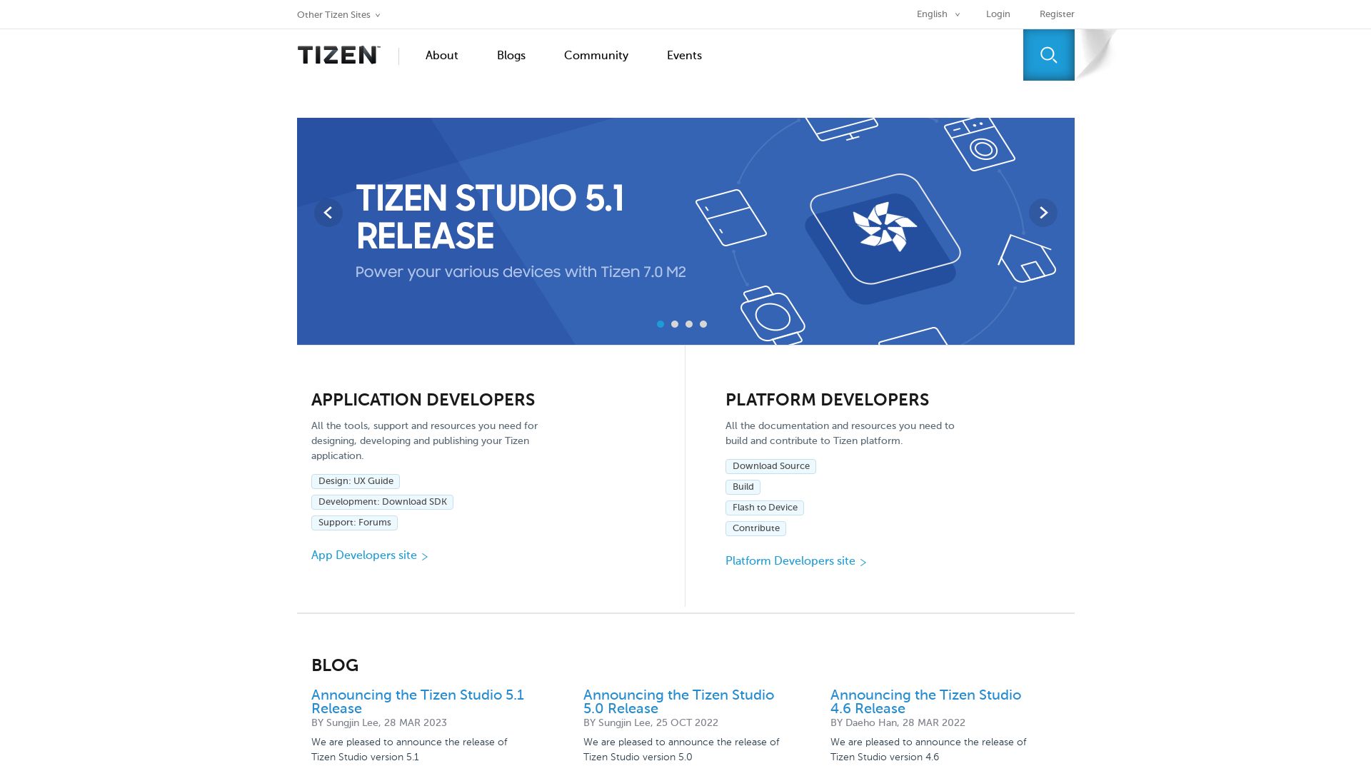 Status do site tizen.org está   ONLINE