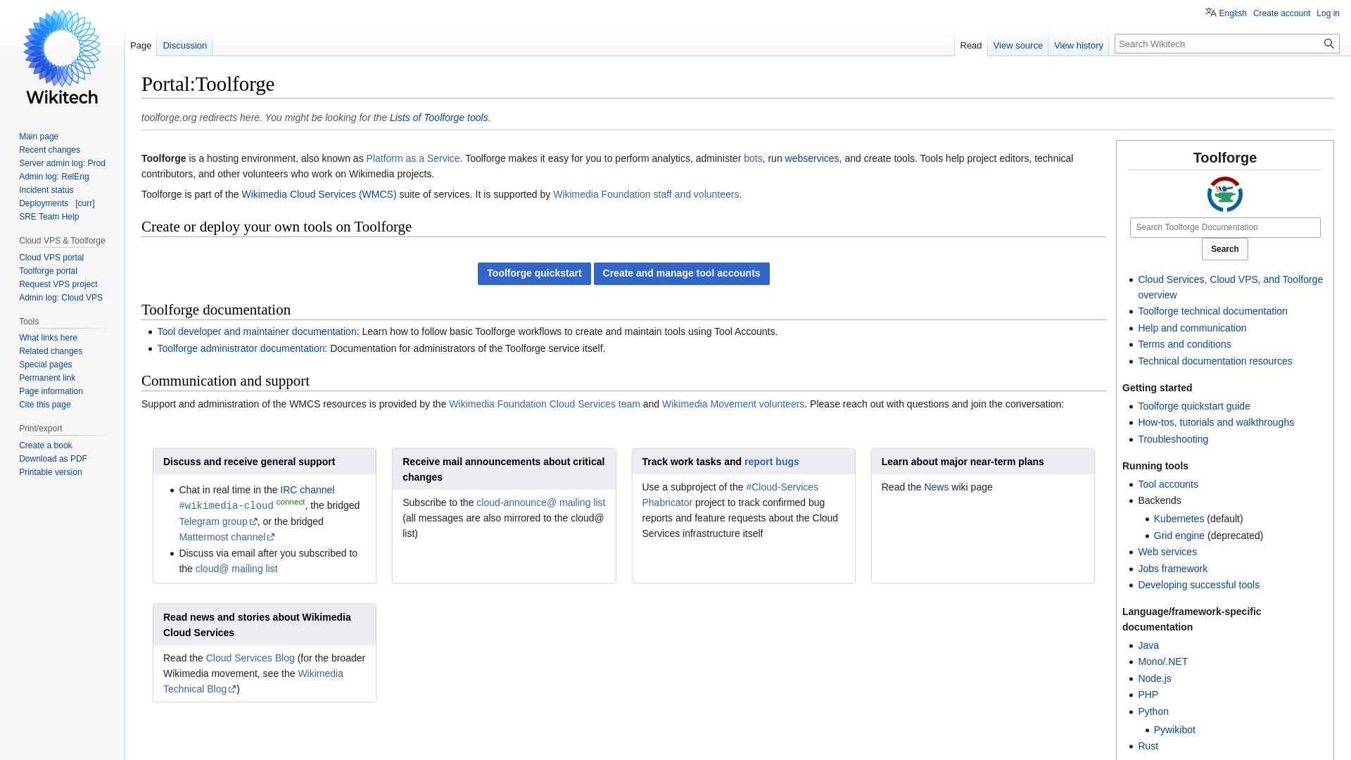 Status do site toolforge.org está   ONLINE