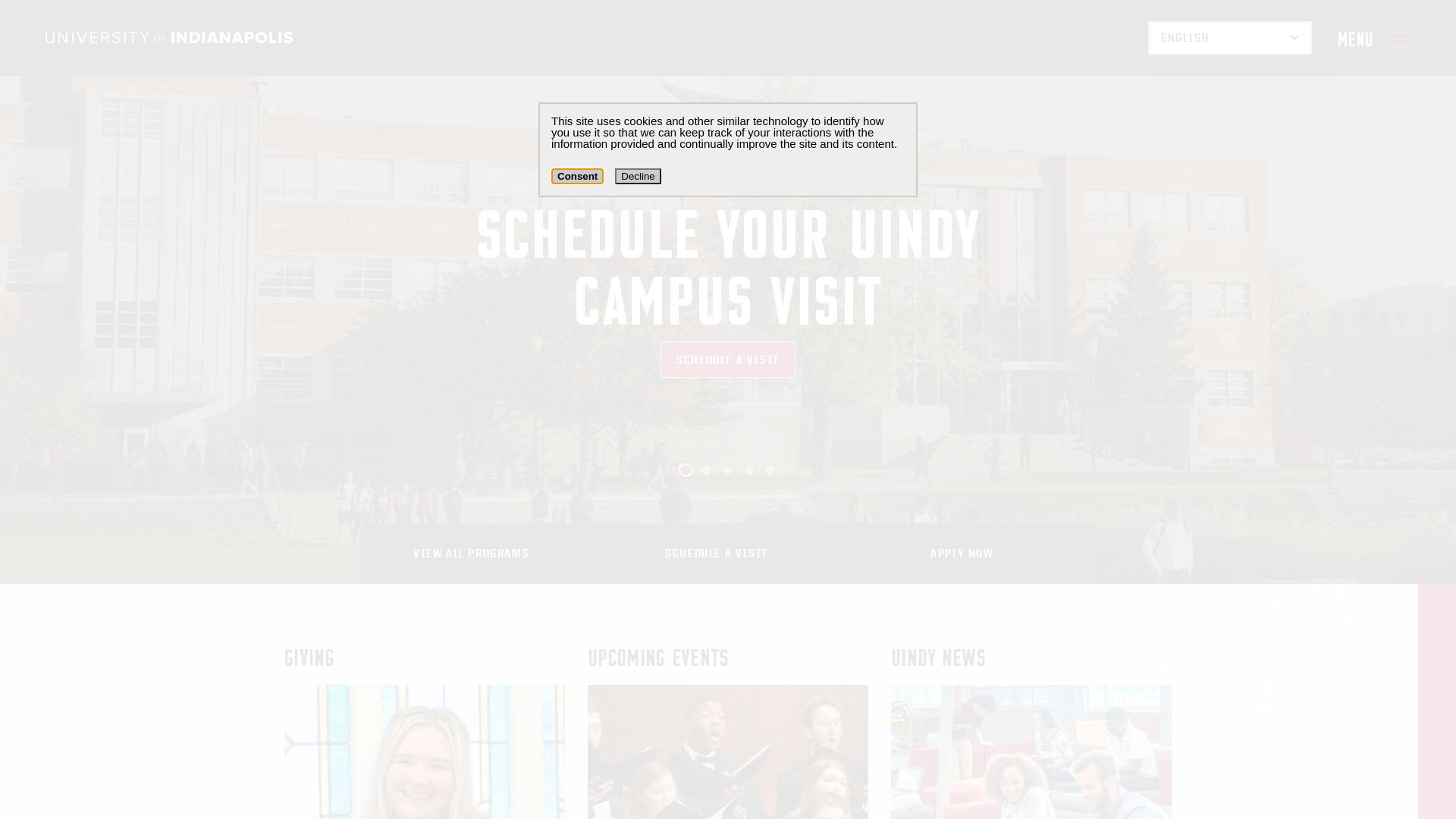 Status do site uindy.edu está   ONLINE