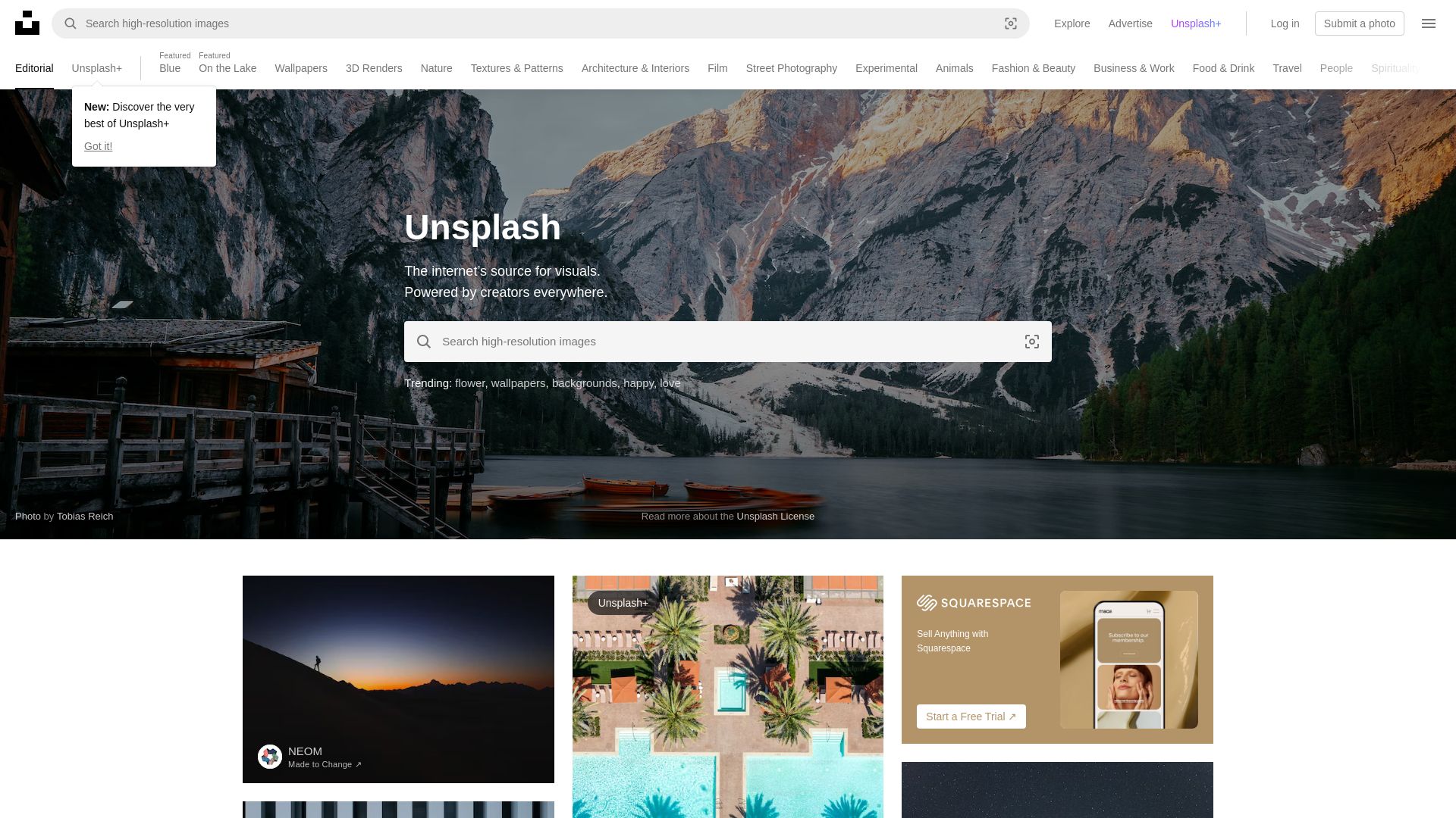 Status do site unsplash.com está   ONLINE