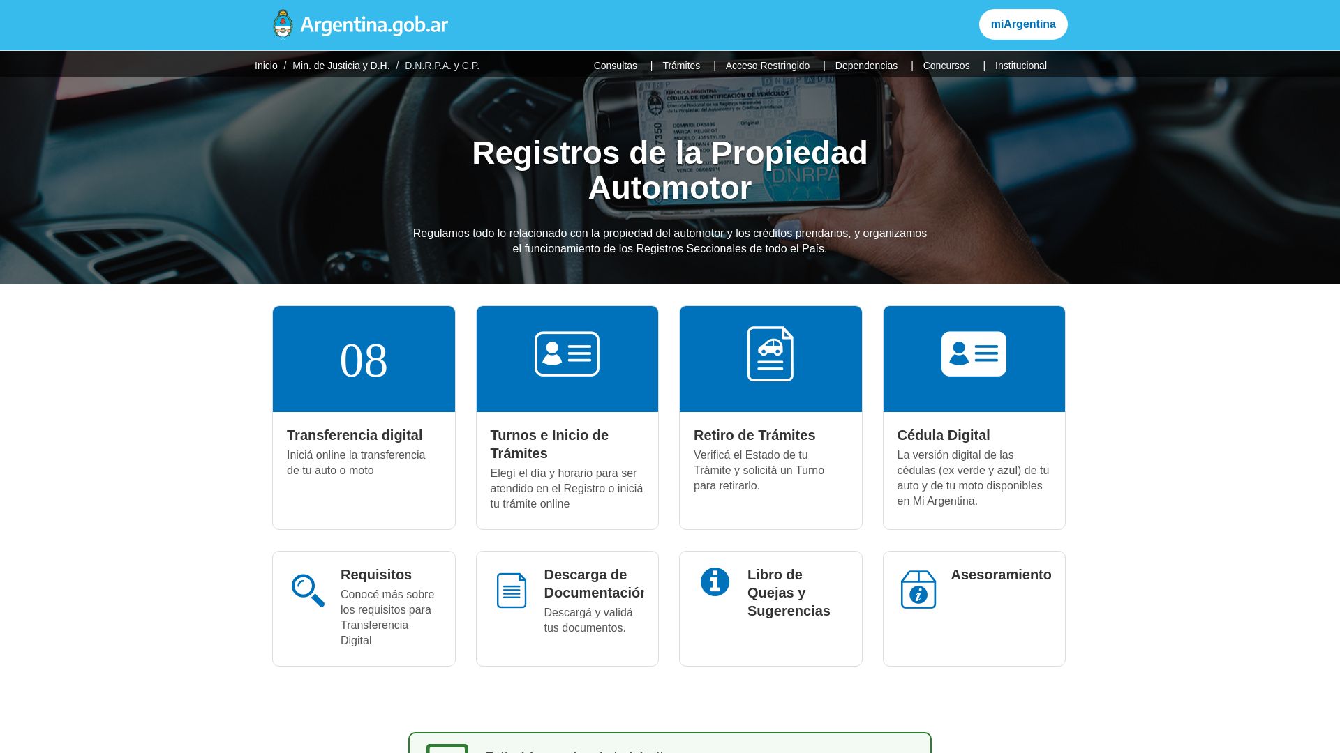 Status do site www.dnrpa.gov.ar está   ONLINE