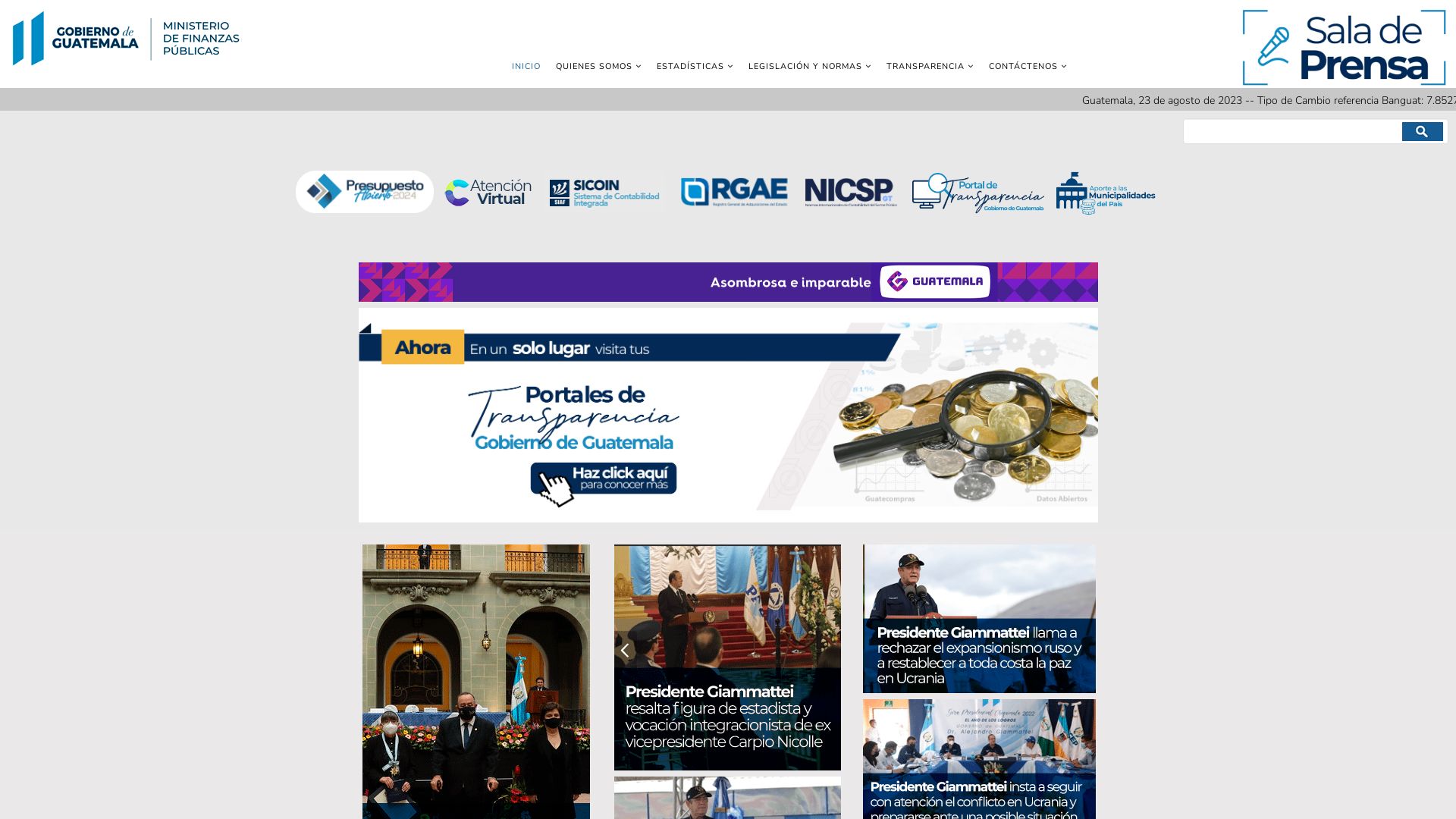 Status do site www.minfin.gob.gt está   ONLINE