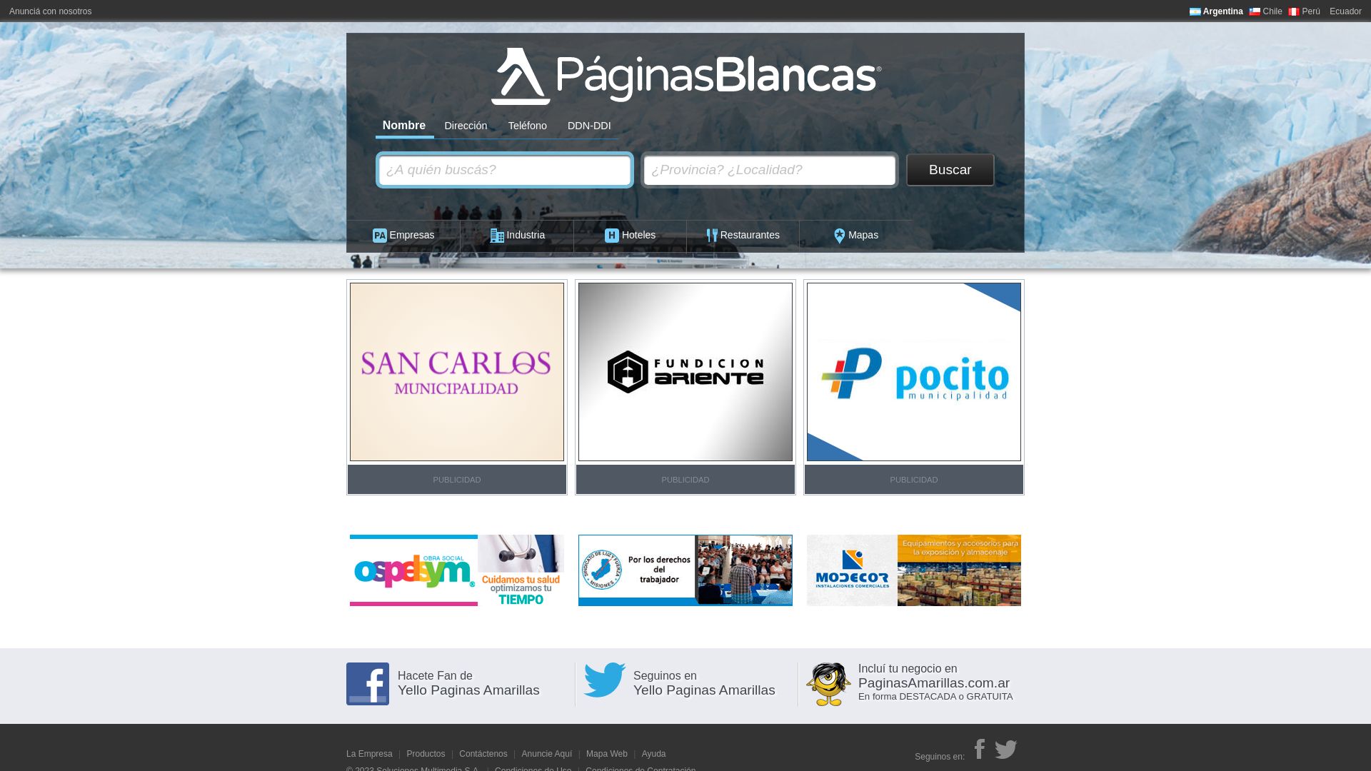 Status do site www.paginasblancas.com.ar está   ONLINE