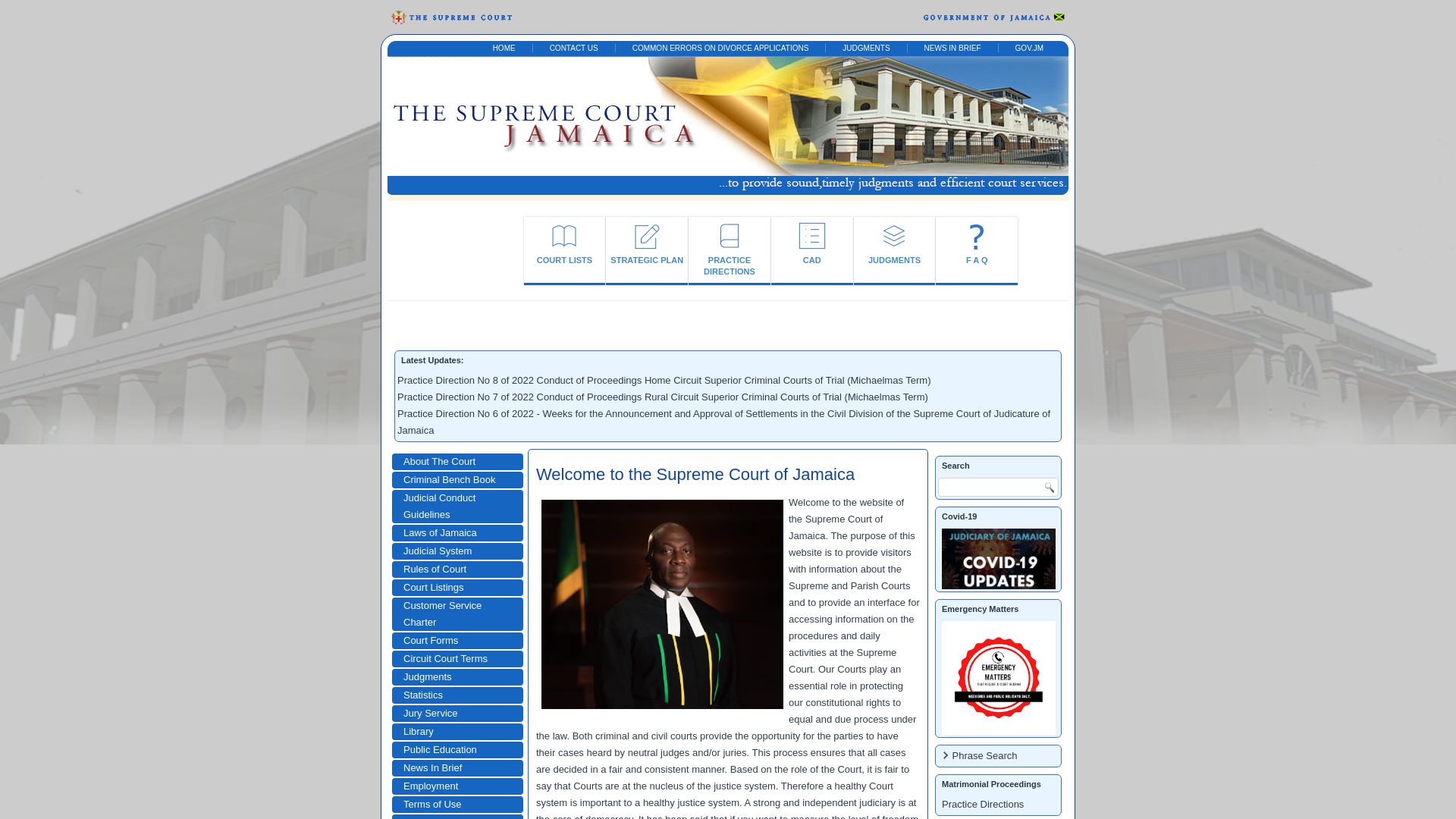 Status do site www.supremecourt.gov.jm está   ONLINE