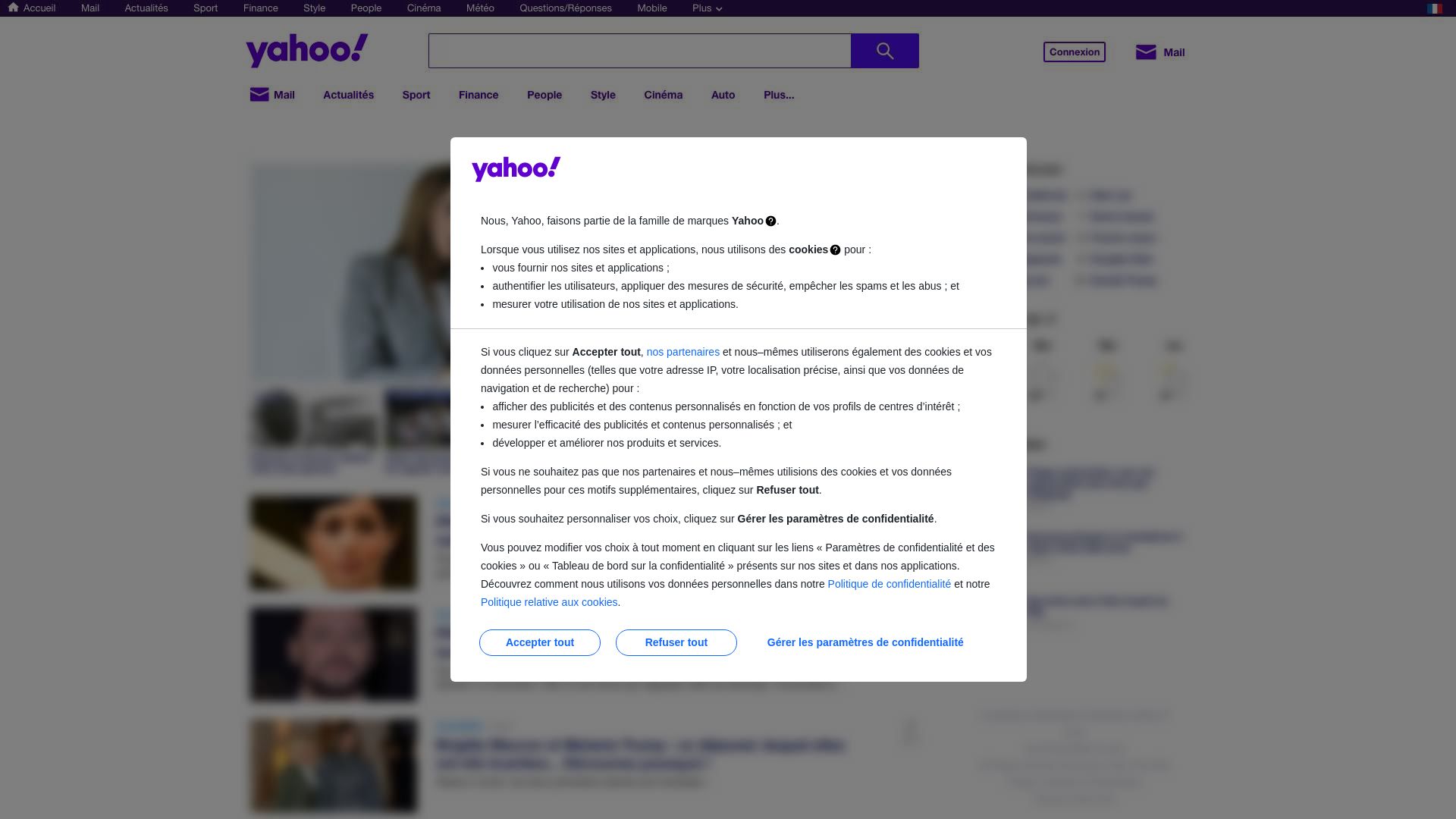 Status do site yahoo.fr está   ONLINE