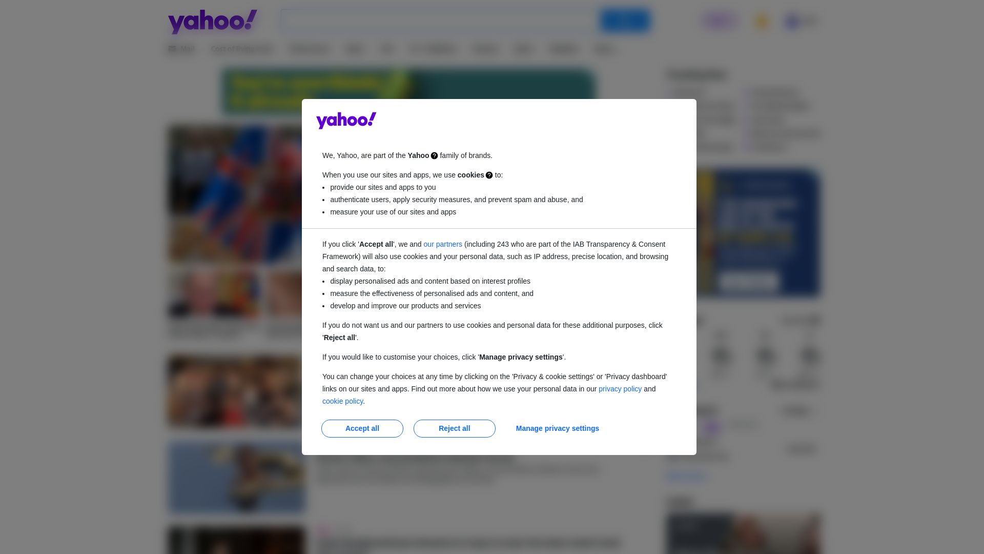 Status do site yahoo.ie está   ONLINE
