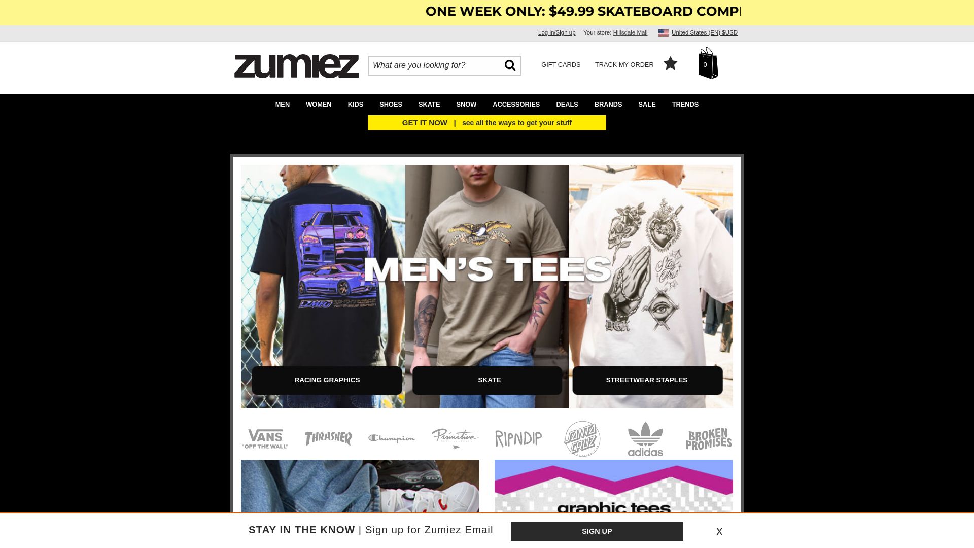 Status do site zumiez.com está   ONLINE